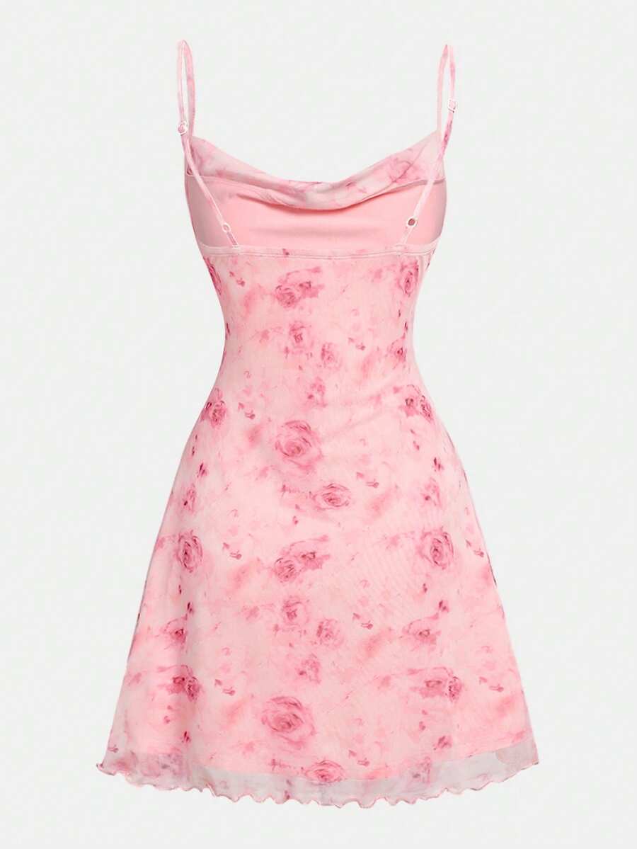 Tween Girls' Casual Minimalist Comfy Floral Print Empire Waist Camisole Dress