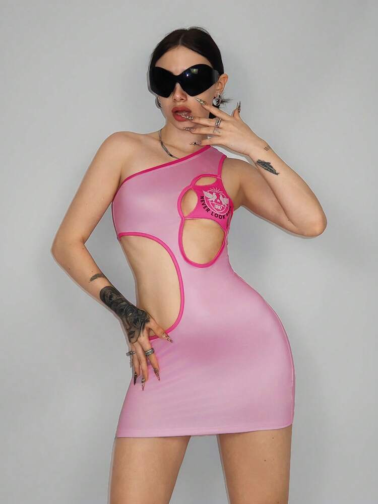 Women's Sleeveless Halter Neck Printed Bodycon Dress With Side Slit And Tie, Sexy Summer Streetwear