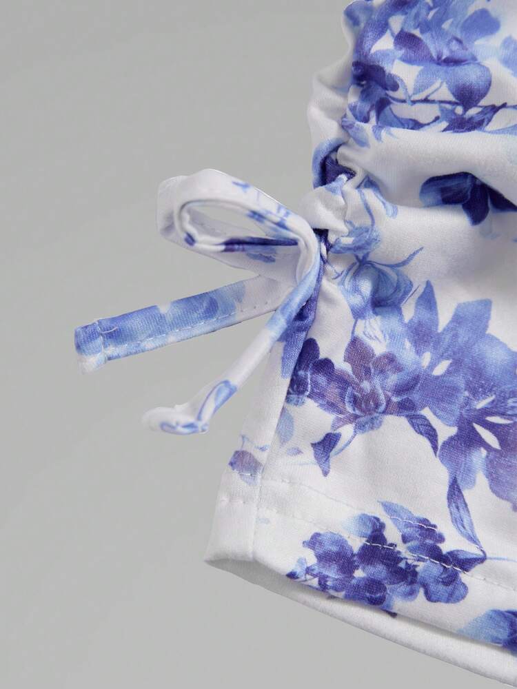 Girls' Ditsy Floral Short Sleeve Dress – Casual Spring Outfit for Girls, Lightweight & Minimalist Daywear for School, Park or Weekend Outings
